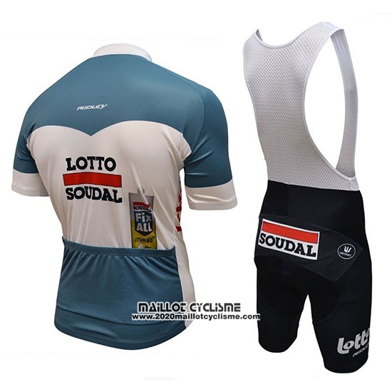 2018 Maillot Ciclismo Lotto Fix All Blanc Bleu Manches Courtes et Cuissard